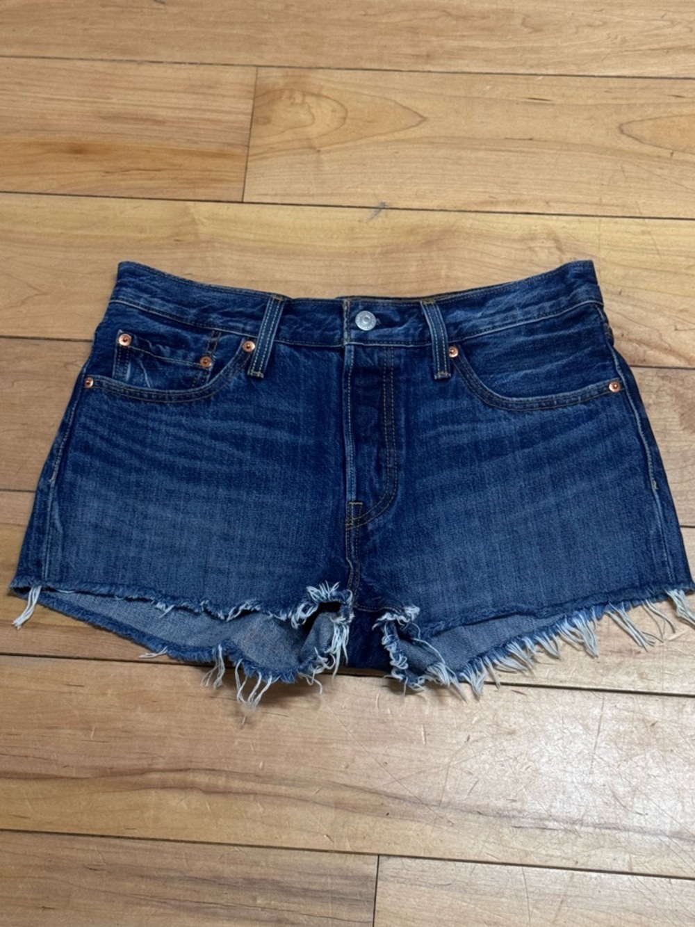 Levi’s 501 Cut Off Denim Shorts High Rise Size 28 | Festival Summer - Picture 5 of 9
